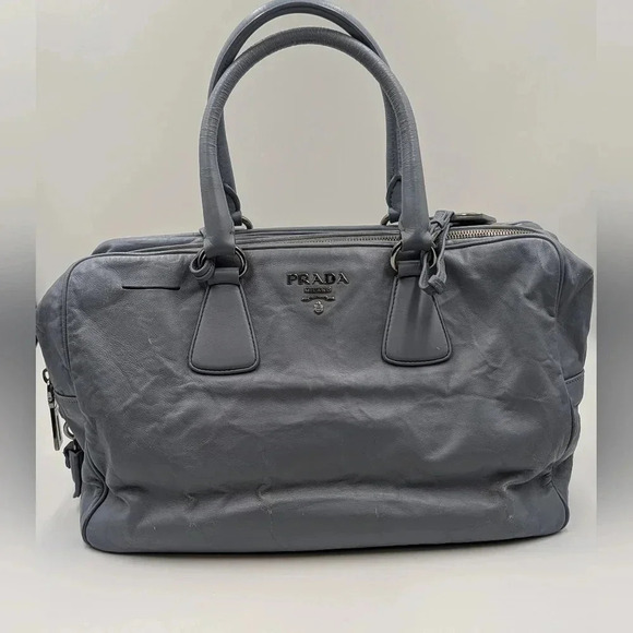 Authentic Prada Mirage Leather Handbag - Light Gray - Picture 1 of 16